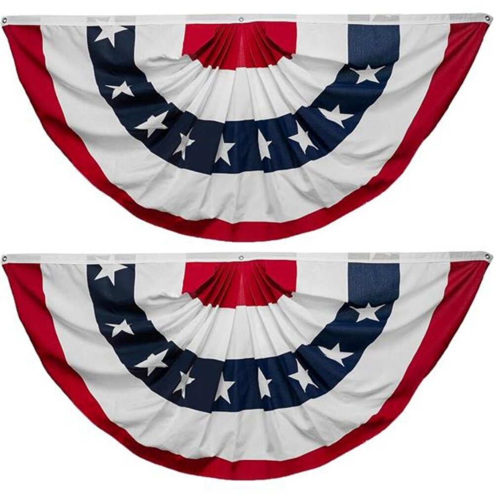 Bunting Flags Outdoor Flags & Banners 1.5 x 3 Feet (2 Sets)-American Flag